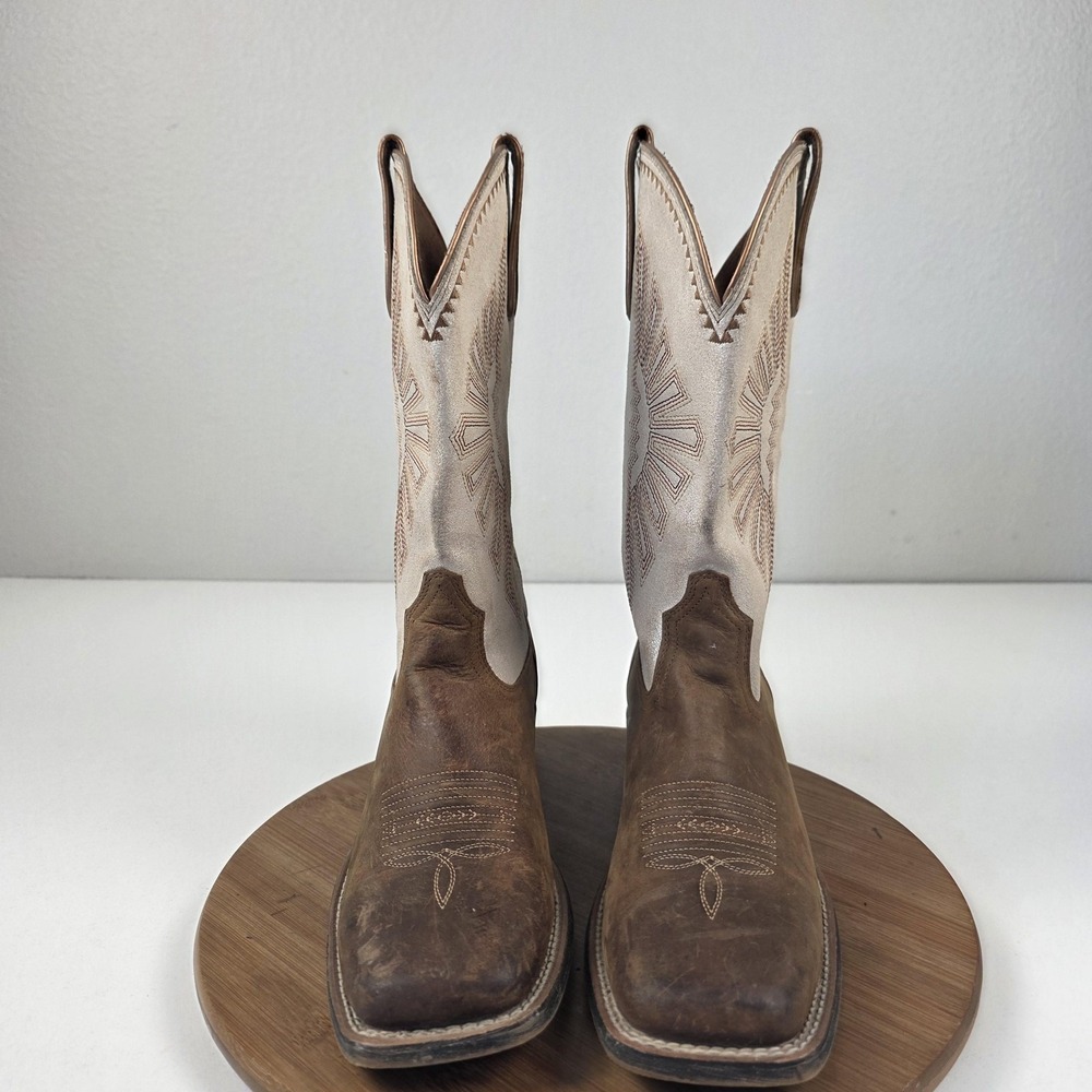 Ariat Boots Womens Size 9.5 Brown Leather Mid Calf Western Square Toe 10025036 - Picture 4 of 16